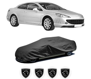 Husa tip prelata auto PEUGEOT 407 Coupe (6C_) din 2005-2009, Culoare Negru, material textil impermeabil, rezistanta la intemperii praf UV, CARPASSION Husa Protectie, 4 Stickere auto cu PEUGEOT - Img 2