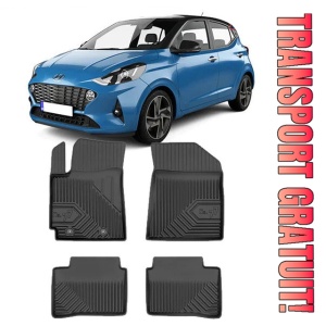Hyundai I10 III Din 02.2020 - Prezent, Hatchback , Set Covorase Auto Tip Tavita Premium 3D, din cauciuc