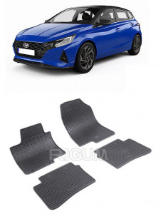 Hyundai I20 III, Hatchback, fabricat din 10.2020 - Prezent, set covorase auto dedicate, din cauciuc 100% Premium accesorii pentru autoturismul tau - masina v155812