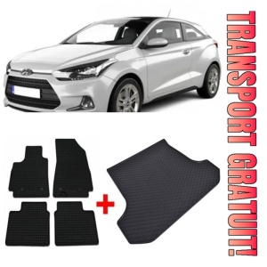 Hyundai I20 Set Covorase + tavita portbagaj auto Hyundai I20 II fabricatie 12.2014 - 07.2020, caroserie hatchback