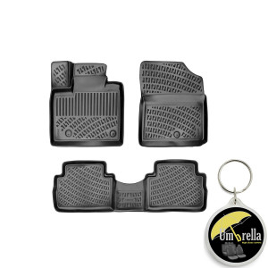 Hyundai Santa Fe IV Petrol Version 2018- Set 4 covorase auto din cauciuc tip tavita premium line 3D accesorii pentru autoturismul tau - masina v243150