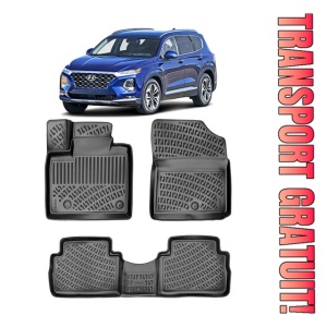 Hyundai Santa Fe IV Petrol Version 2018-2023 Set 4 covorase auto din cauciuc tip tavita premium line 3D