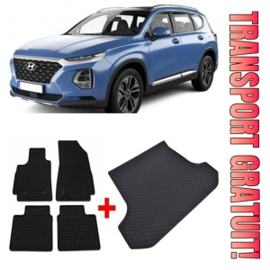 Hyundai Santa Set Covorase + tavita portbagaj auto Hyundai Santa Fe IV fabricatie 08.2018 - 2020, caroserie suv, 5 locuri