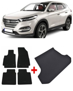 Hyundai Tucson din 2018 - 09.2020 Suv *1 , Set Covorase + tavita portbagaj auto - Img 2