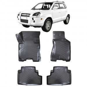 Hyundai Tucson I 2004-2009 Set 4 covorase auto din cauciuc tip tavita premium line 3D accesorii pentru autoturismul tau - masina v241783