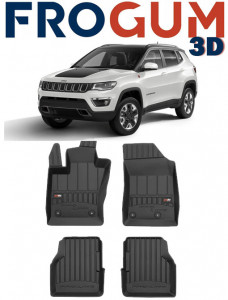 Jeep Compass II, Suv, Din 08.2017 - Prezent , Set Covorase Auto Tip Tavita Premium 3D, din cauciuc accesorii pentru autoturismul tau - masina v170343