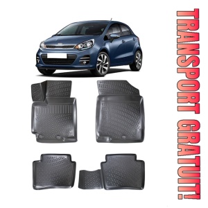 Kia Rio III 2011-2017 Set 4 covorase auto din cauciuc tip tavita premium line 3D