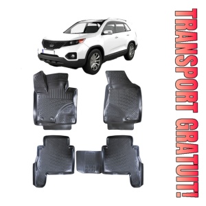 Kia Sorento II 2010-2015 Set 4 covorase auto din cauciuc tip tavita premium line 3D