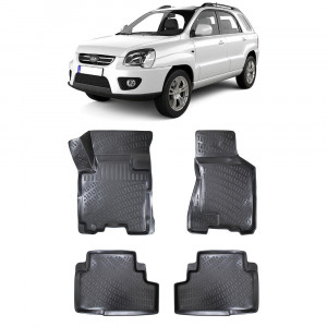 Kia Sportage II 2004-2010 Set 4 covorase auto din cauciuc tip tavita premium line 3D accesorii pentru autoturismul tau - masina v242024
