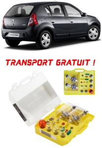Kit trusa Set becuri H4 compatibila cu Dacia Sandero din 2008 - 2012 , bec far, semnalizare , pozitie, iluminare numar, frana, plafoniera, stop frana