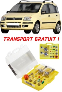 Kit trusa Set becuri H4 compatibila cu Fiat Panda din 2003 - 2012 , bec far, semnalizare , pozitie, iluminare numar, frana, plafoniera, stop frana
