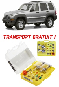 Kit trusa Set becuri H4 compatibila cu Jeep Cherokee din 2002 - 2007 , bec far, semnalizare , pozitie, iluminare numar, frana, plafoniera, stop frana