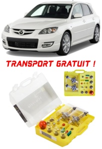 Kit trusa Set becuri H4 compatibila cu Mazda Mazda 3 din 2003 - 2009 , bec far, semnalizare , pozitie, iluminare numar, frana, plafoniera, stop frana