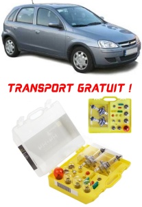 Kit trusa Set becuri H4 compatibila cu Opel Corsa C din 2000 - 2006 , bec far, semnalizare , pozitie, iluminare numar, frana, plafoniera, stop frana