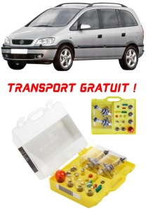 Kit trusa Set becuri H4 compatibila cu Opel Zafira A din 1999 - 2005 , bec far, semnalizare , pozitie, iluminare numar, frana, plafoniera, stop frana