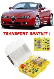 Kit trusa Set becuri H7 compatibila cu Alfa Romeo Spider din 2006 - 2010 , bec far, semnalizare , pozitie, iluminare numar, frana, plafoniera, stop frana