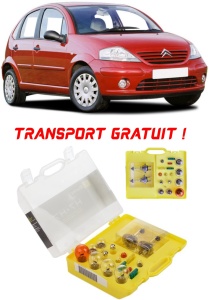 Kit trusa Set becuri H7 compatibila cu Citroën C3 I din 2002 - 2009 , bec far, semnalizare , pozitie, iluminare numar, frana, plafoniera, stop frana