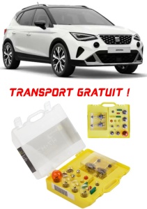 Kit trusa Set becuri H7 compatibila cu Seat Arona din 2017 - 2021 , bec far, semnalizare , pozitie, iluminare numar, frana, plafoniera, stop frana