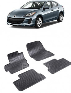 Mazda 3 II, Sedan, fabricat din 05.2009 - 2013, set covorase auto dedicate, din cauciuc 100% Premium accesorii pentru autoturismul tau - masina v155123