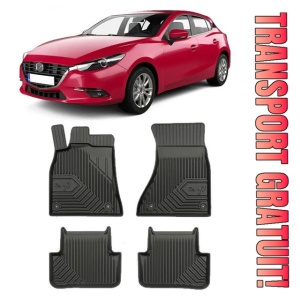 Mazda 3 III Din 09.2013 - 02.2019, Hatchback , Set Covorase Auto Tip Tavita Premium 3D, din cauciuc