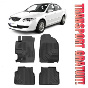 Mazda 6 I Din 02.2002 - 2008, Sedan , Set Covorase Auto Tip Tavita Premium 3D, din cauciuc