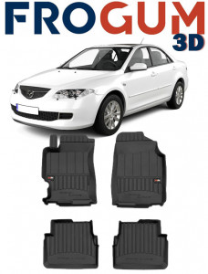Mazda 6 I, Sedan, Din 02.2002 - 2008 , Set Covorase Auto Tip Tavita Premium 3D, din cauciuc accesorii pentru autoturismul tau - masina v169924