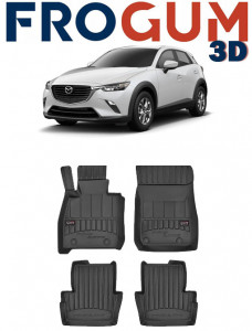 Mazda CX-3, Suv, Din 06.2015 - Prezent , Set Covorase Auto Tip Tavita Premium 3D, din cauciuc accesorii pentru autoturismul tau - masina v172312