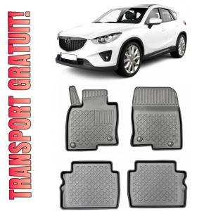 Mazda CX-5 II, Suv, Din 07.2017 - Prezent , Set Covorase Auto Tip Tavita Premium 3D, din cauciuc