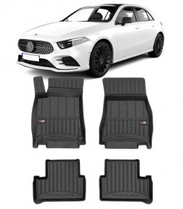 Mercedes A-Class V177 Din 09.2018 - Prezent, Sedan , Set Covorase Auto Tip Tavita Premium 3D, din cauciuc accesorii pentru autoturismul tau - masina v163067