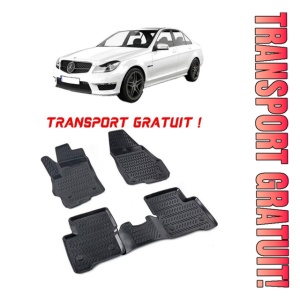 Mercedes C Class W204 2007-2014 Set 4 covorase auto din cauciuc tip tavita premium line 3D - Transport Gratuit!