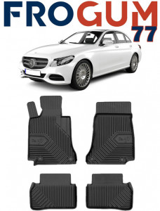 Mercedes C-Class W205 Din 03.2014 - 11.2020, Sedan , Set Covorase Auto Tip Tavita Premium 3D, din cauciuc accesorii pentru autoturismul tau - masina v168191