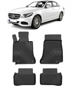 Mercedes C-Class W205 Din 10.2014 - 02.2021, Combi , Set Covorase Auto Tip Tavita Premium 3D, din cauciuc accesorii pentru autoturismul tau - masina v164560