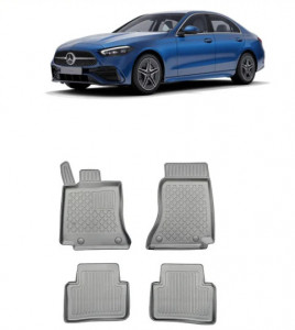 Mercedes C-Class W206 Phev Din 10.2021 - Prezent, Sedan , Set Covorase Auto Tip Tavita Premium 3D, din cauciuc accesorii pentru autoturismul tau - masina v163447