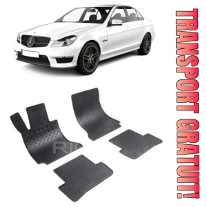 Mercedes Clasa C W204, Sedan, fabricat din 04.2007 - 02.2014, set covorase auto dedicate, din cauciuc 100% Premium