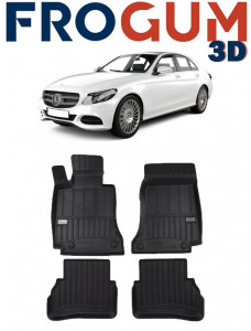 Mercedes Clasa C W205, Combi, Din 10.2014 - 02.2021 , Set Covorase Auto Tip Tavita Premium 3D, din cauciuc accesorii pentru autoturismul tau - masina v172979
