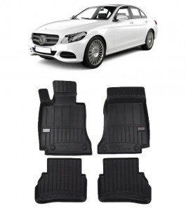 Mercedes Clasa C W205, Combi, Din 10.2014 - 02.2021 , Set Covorase Auto Tip Tavita Premium 3D, din cauciuc accesorii pentru autoturismul tau - masina v172980