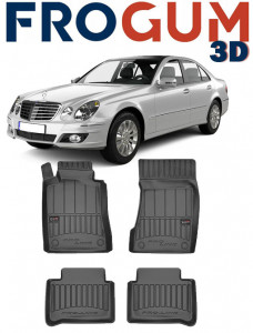 Mercedes Clasa E W211, Sedan, Din 2002 - 02.2009 , Set Covorase Auto Tip Tavita Premium 3D, din cauciuc accesorii pentru autoturismul tau - masina v172951