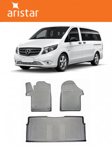 Mercedes Evito W447, Van, Din 11.2020 - Prezent , Set Covorase Auto Tip Tavita Premium 3D, din cauciuc accesorii pentru autoturismul tau - masina v173833