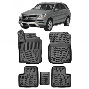 Mercedes M-Class W166 2011-2015 Set 5 covorase auto din cauciuc tip tavita premium line 3D accesorii pentru autoturismul tau - masina v242745