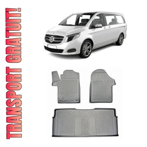 Mercedes V Klasse, W447 Din 06.2014 - Prezent , Set Covorase Auto Tip Tavita Premium 3D, din cauciuc