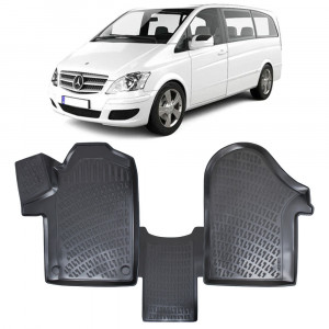 Mercedes Vito W639 2003-2014 Set 4 covorase auto din cauciuc tip tavita premium line 3D accesorii pentru autoturismul tau - masina v243351