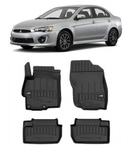 Mitsubishi Lancer IX, Sedan, Din 10.2007 - 08.2017 , Set Covorase Auto Tip Tavita Premium 3D, din cauciuc accesorii pentru autoturismul tau - masina v171529