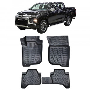 Mitsubishi Triton Tornado 2019- Set 4 covorase auto din cauciuc tip tavita premium line 3D accesorii pentru autoturismul tau - masina v242884