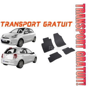Nissan Micra K12, Hatchback, fabricat din 2002 - 2010, set covorase auto dedicate, din cauciuc 100% Premium