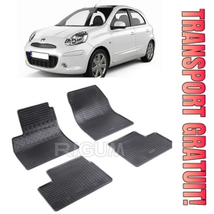 Nissan Micra K13, Hatchback, fabricat din 2010 - 05.2013, set covorase auto dedicate, din cauciuc 100% Premium