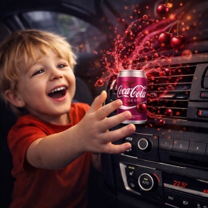 Odorizant Auto 3D Coca Cola Cherry, Tip Doza, Clip Ventilatie, Parfum Intens și Persistent, Design Realist, Vegan Friendly - Img 6