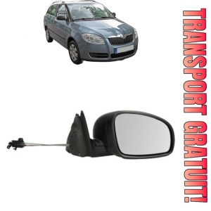 Oglinda Dreapta SKODA FABIA II Combi (545) din 2007 - 2014, Auto, Reglaj mecanic, Completa