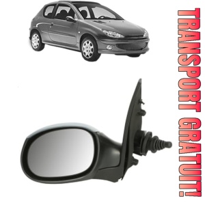 Oglinda Stanga PEUGEOT 206 Hatchback (2A/C) din 1998 - 2012, Auto, Reglaj mecanic, Completa