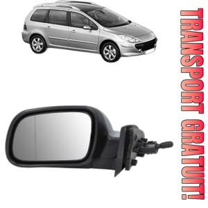 Oglinda Stanga PEUGEOT 307 SW (3H) din 2002 - 2009, Auto, Reglaj mecanic, Completa