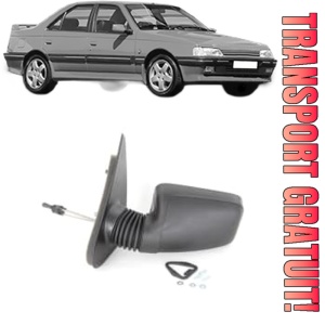 Oglinda Stanga PEUGEOT 405 I (15B) din 1987 - 1992, Auto, Reglaj mecanic, Completa